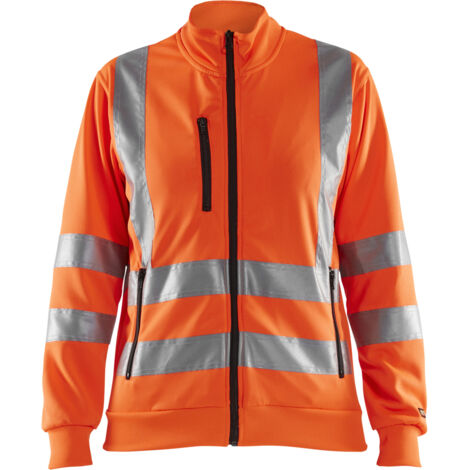 Arbeits-Zip-Hoodie mit hoher Sichtbarkeit Damen 3308 – Neonorange XXXL
