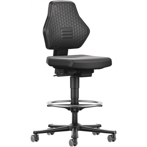 Arbeitsdrehstuhl Air Flow Rl.+Fußring Kunstlederpolster schwarz