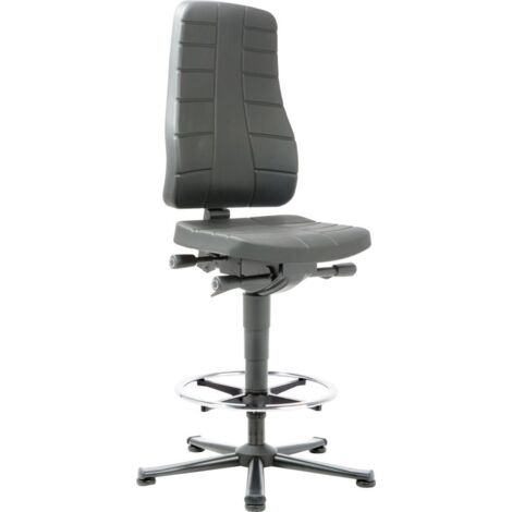 Arbeitsdrehstuhl All-In-One Highline Gleiter+Fußring Integralschaum 570-830mm