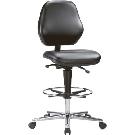 Arbeitsdrehstuhl Basic Kontaktrückenlehne Kunstlederpolster schwarz 650-910mm