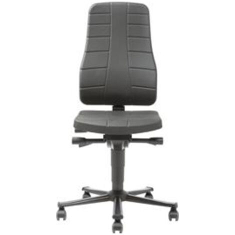 Arbeitsdrehstuhl Highline Rollen Kunstlederpolster schwarz 450-600mm BIMOS