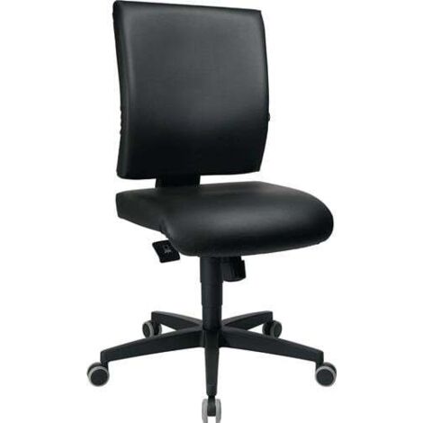 Arbeitsdrehstuhl Lightstar 10 Rollen Kunstlederbezug schwarz 410-530 mm 410-530 mm