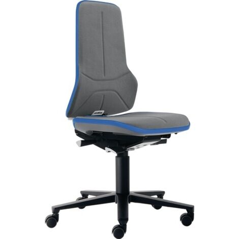 Arbeitsdrehstuhl Neon Rollen Supertec-Gewebe grau blau 450-620mm