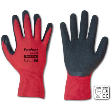 Arbeitshandschuhe mit Latexbeschichtung, rot/schwarz 7