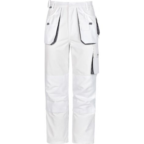 Arbeitshose Bundhose weiß/grau Größe 60