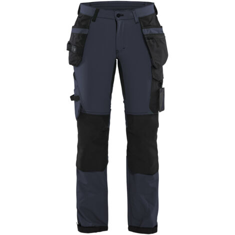 Arbeitshose für Handwerkerinnen Stretch 4D Damen 7192 – Dunkelmarine/Schwarz 2XL – FR(52) – SE(C50) – Kurz