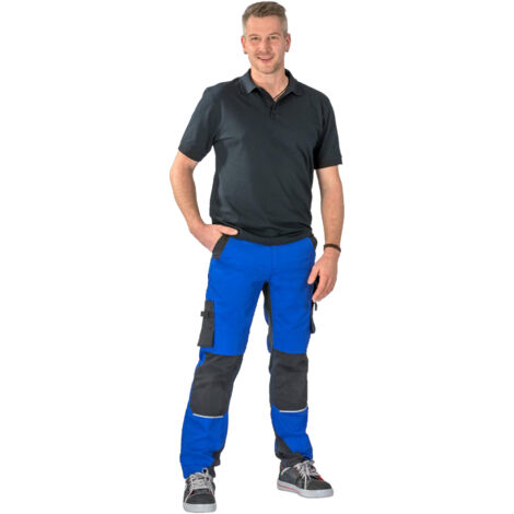 Arbeitshose Herren Bundhose kornblumenblau/schwarz Größe 44