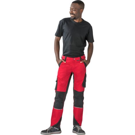 Arbeitshose Herren Bundhose rot/schwarz Größe 56
