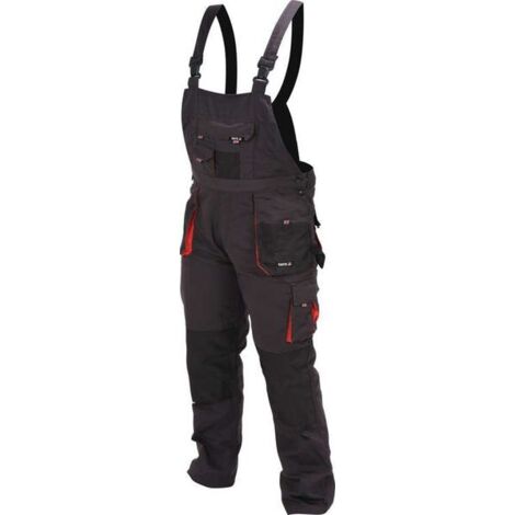 Arbeitshose / Latzhose BASALT schwarz/rot Gr. L/XL
