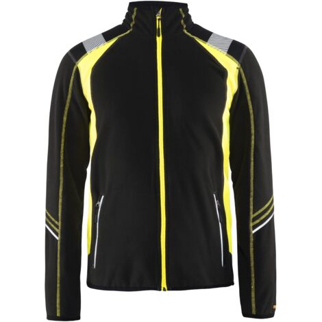 Arbeitsjacke aus Mikropolar mit fluoreszierenden Details 4993 - Schwarz/Neongelb M