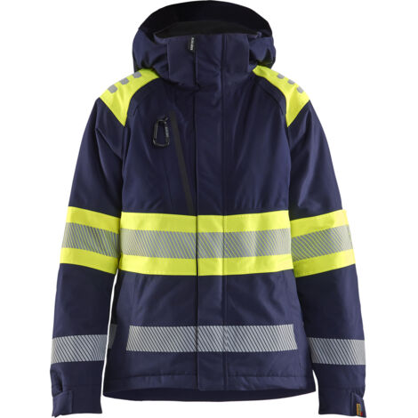 Arbeitsjacke Winter Hochsichtbarkeit Damen Klasse 1 - Marine/Gelb M