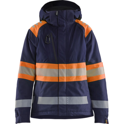 Arbeitsjacke Winter Hochsichtbarkeit Damen Klasse 1 - Marine/Orange S