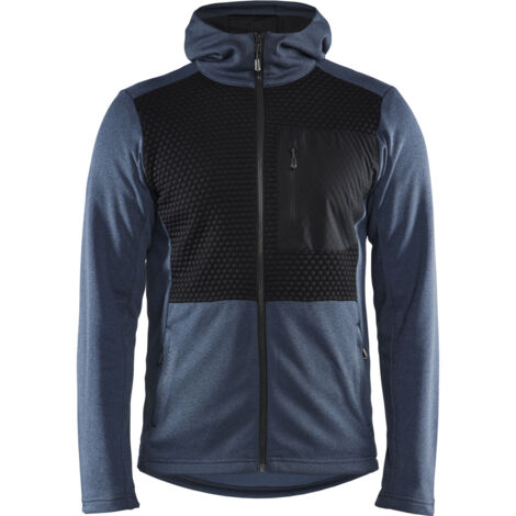 Arbeitskapuzen-Sweatshirt mit Reißverschluss 3540 – Blau Guède/Schwarz L