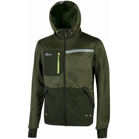 Arbeitskapuzen-Sweatshirt ZIP GALAXY - Dunkelgrün 3XL
