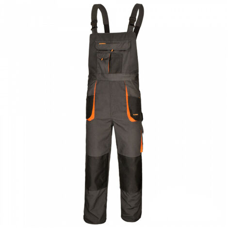 Arbeitslatzhose mit Kniepolstertaschen grau/orange 60