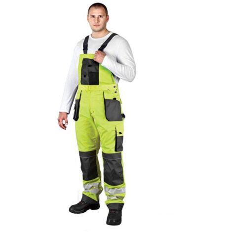 Arbeitslatzhose mit Reflektoren neongelb 60