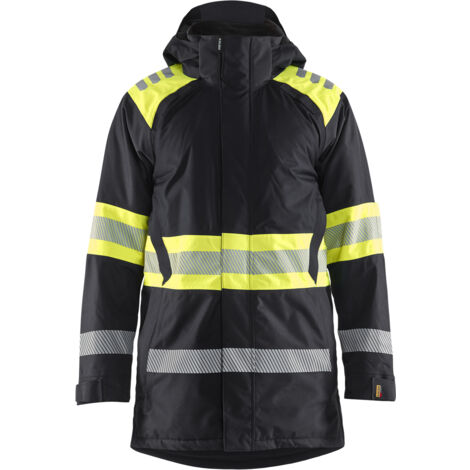 Arbeitsparka Winter Hochsichtbarkeit Klasse 1 4485 - Schwarz/Gelb XXXL