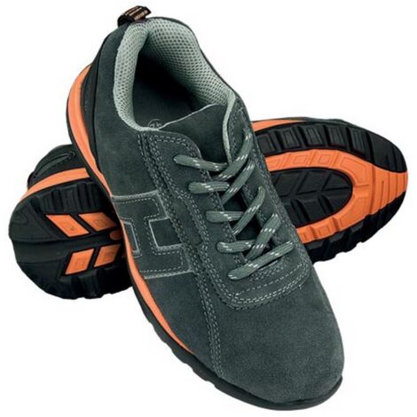 Arbeitsschuhe SB SRA Halbschuhe Wildleder grau/orange 45