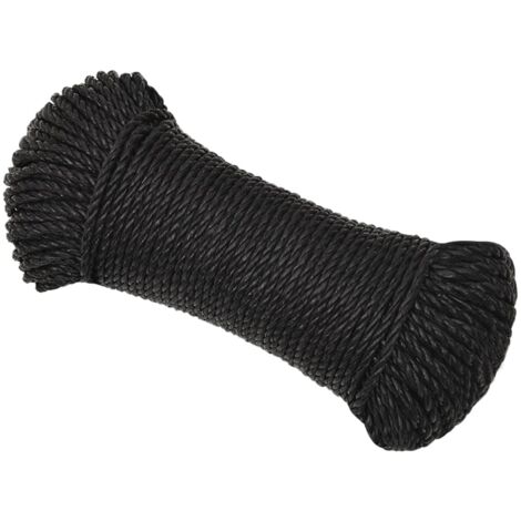 Arbeitsseil Schwarz 6 mm 100 m Polypropylen vidaXL