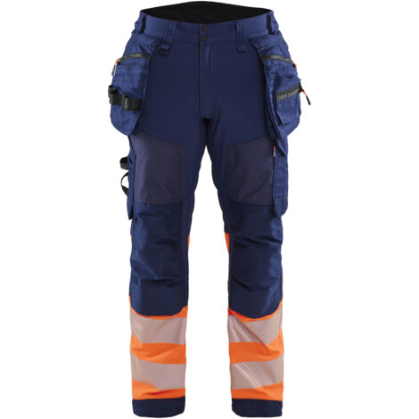 Arbeitssoftshellhose Hochsichtbarkeit Klasse 1 1821 - Marine/Orange 2XL - FR(52) - SE(C58) - Kurz