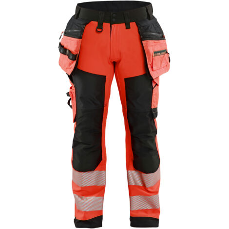 Arbeitssoftshellhose Hochsichtbarkeit Klasse 2 1820 - Rot/Schwarz XS - DE(38) - SE(C44) - Kurz