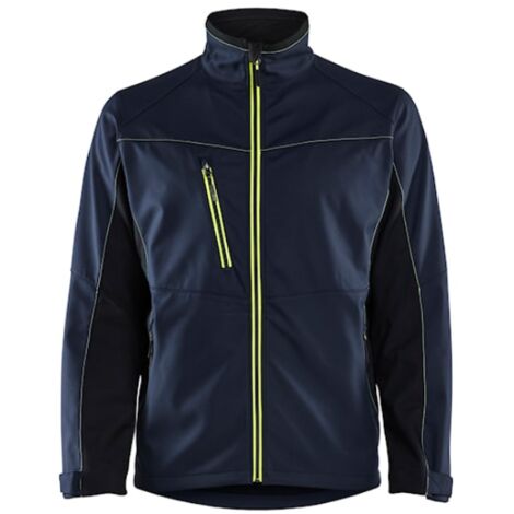 Arbeitssoftshelljacke 4950 - Dunkelblau/Neongelb XS