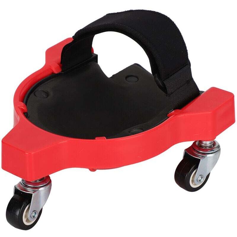 Image of Arbeitssparende rollende Knieschützer, KneeBlade-Sicherheitsgurt, gleitende Räder, rutschfest (rot)