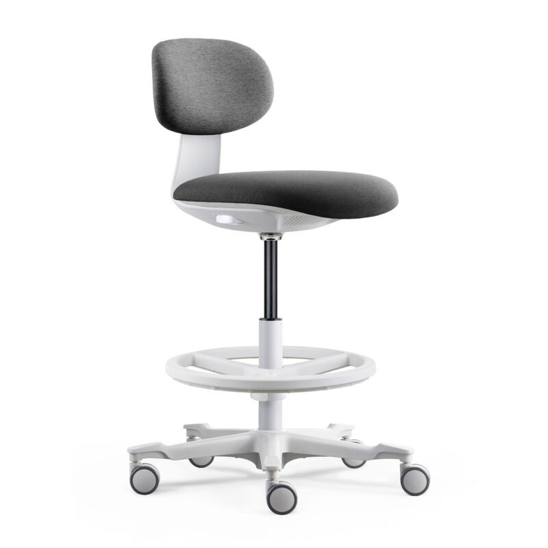 Arbeitsstuhl / Counterstuhl Work Mf2 W Sitz Stoff / Rücken Stoff Dunkelgrau Hjh Office
