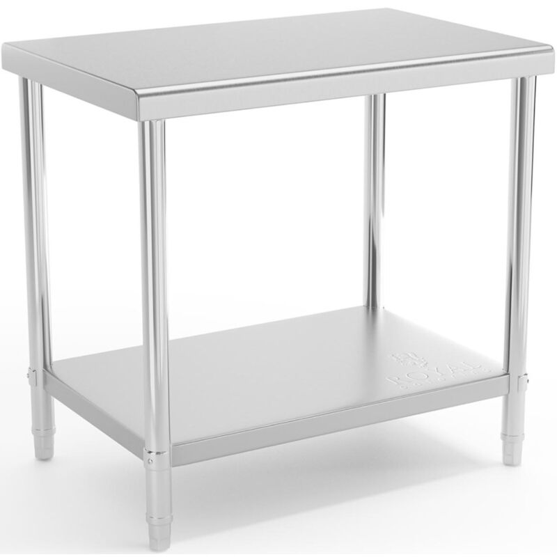 Royal Catering - Edelstahltisch Edelstahl Arbeitstisch Zerlegetisch Gastro 90 X 60 Cm 210 Kg