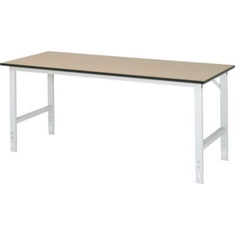 Arbeitstisch B2000xT800xH760-1080mm Arbeitsplatte MDF Gestell lichtgrau