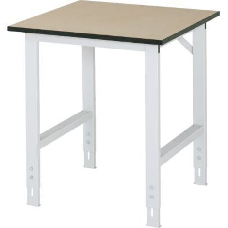 Arbeitstisch B750xT800xH760-1080mm Arbeitsplatte MDF Gestell lichtgrau