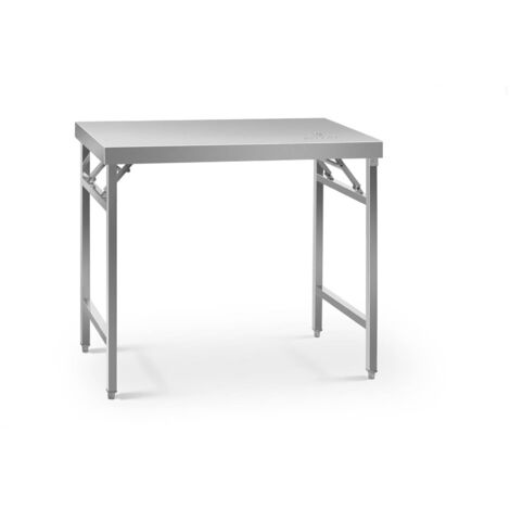 Arbeitstisch Edelstahltisch Edelstahl klappbar höhenverstellbar 60x100cm 200 kg - Silbern, Rot