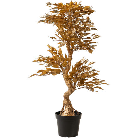 Bonsai de alambre dorado