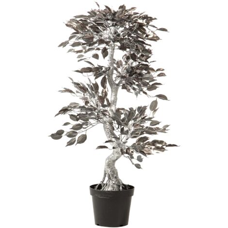 Arbol Bonsai Plateado Con Maceta 75X50X120 Cm