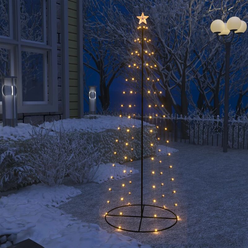 

arbol cono de Navidad 100 LED blanco calido decoracion 70x180 cm