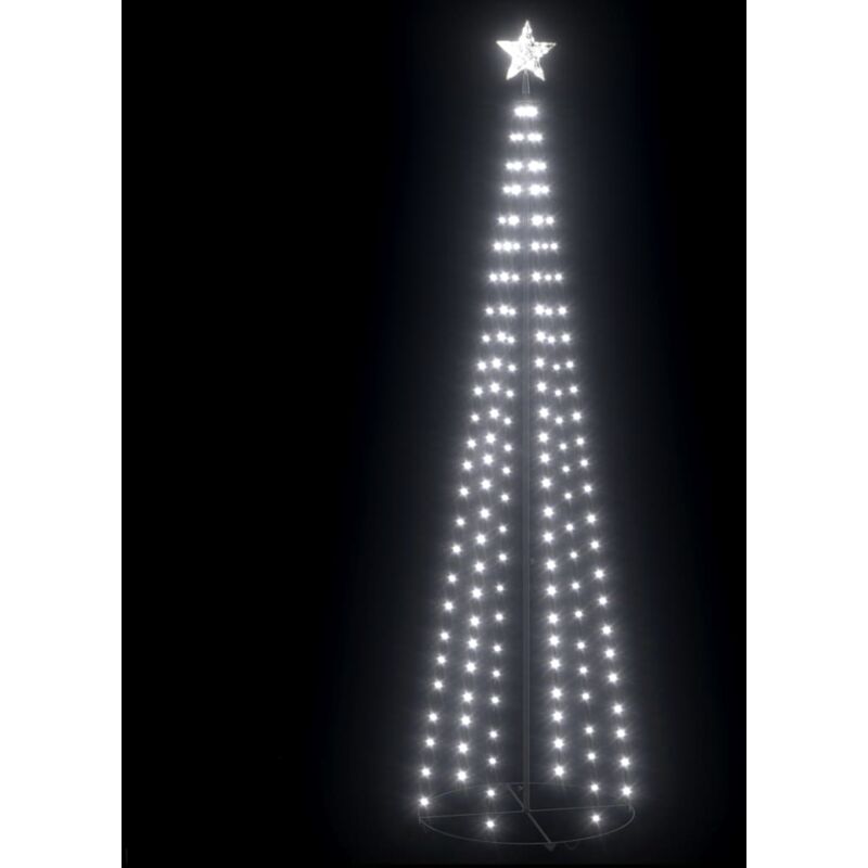 

Árbol cono de Navidad 136 LEDs decoración blanco frío 70x240 cm - Blanco - Vidaxl