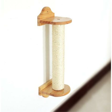 Árbol de actividades para gatos, postes de rascado, rascador de pared de yute, madera de caucho MINKUROW