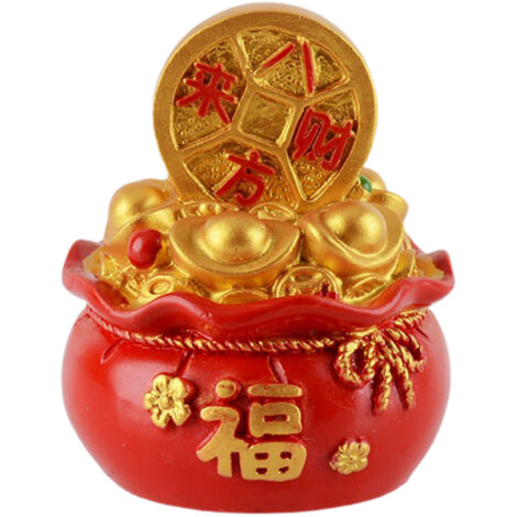 Árbol de la suerte “Cai” hecho de resina roja, símbolo de prosperidad y riqueza – decoración de inspiración china para oficina y sala de estar – varios tamaños (de 4 a 10 cm)