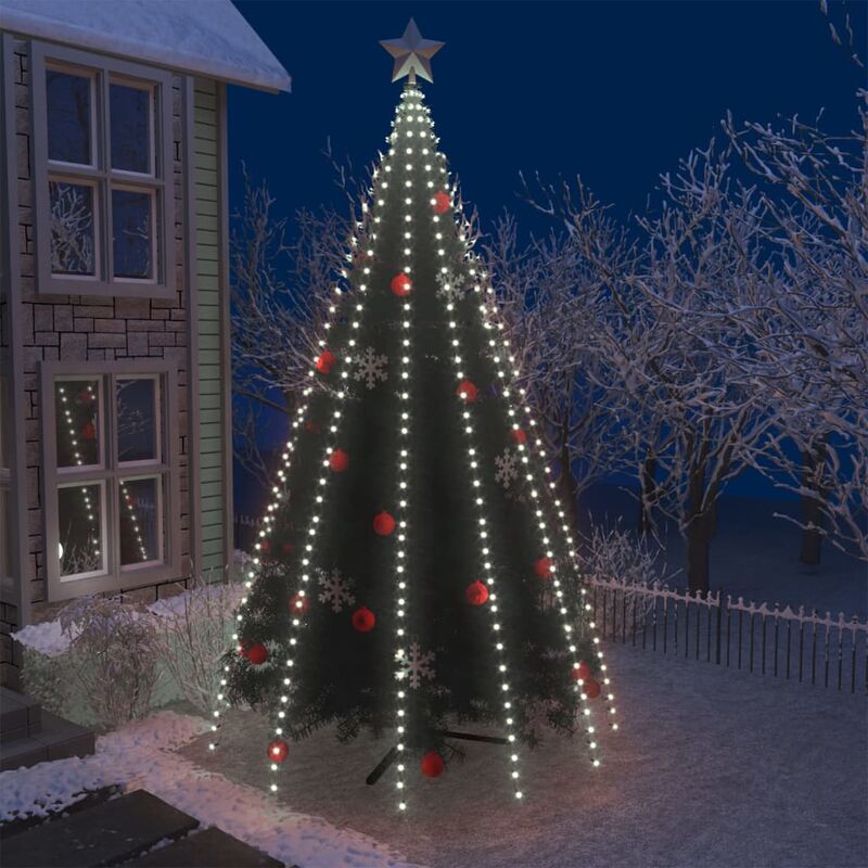 

Árbol de luces con 500 LED blanco frío 500 cm interior/exterior