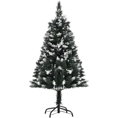 Árbol de Navidad 120 cm árbol de Navidad artificial con 222 ramas 28 decoraciones soporte de acero base plegable y desmontable para salón verde