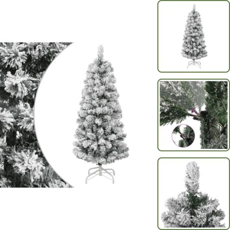 Árbol de Navidad 120 cm - vidaXL Árbol de Navidad artificial con bisagras y nieve flocada 120 cm -