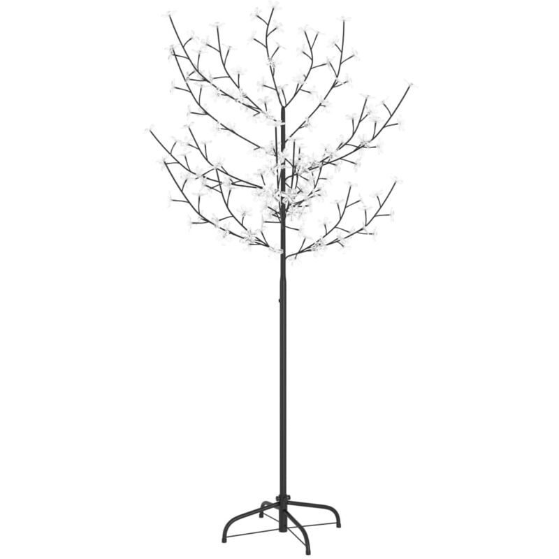 

Árbol de Navidad 120 LEDs blanco cálido flores de cerezo 150 cm - Negro - Vidaxl