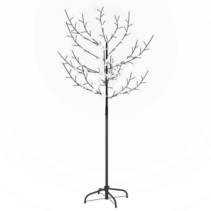

Árbol de Navidad 120 LEDs blanco frío flores de cerezo 150 cm - Negro - Vidaxl