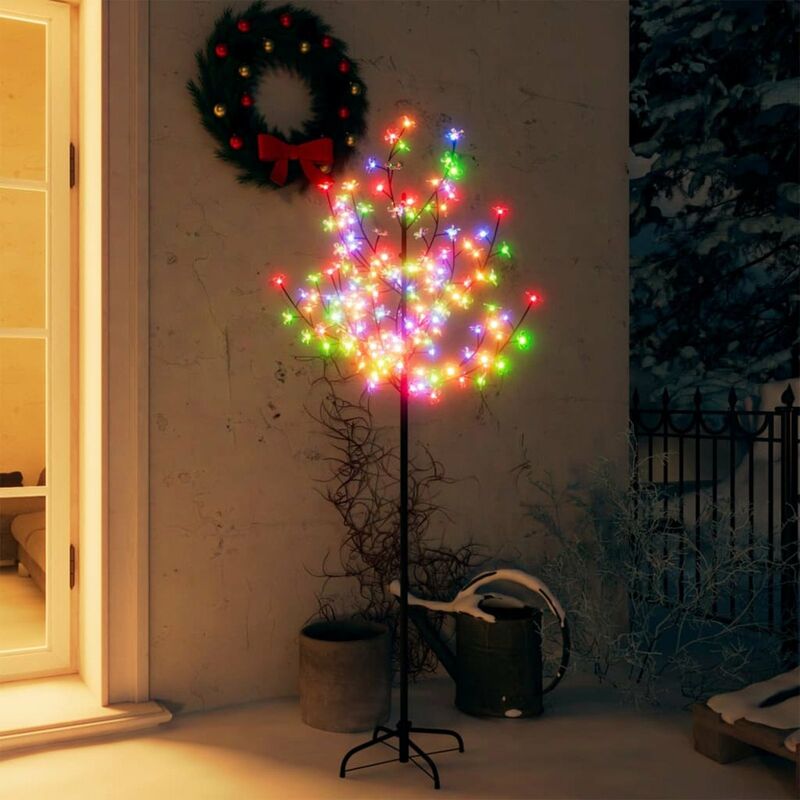 

arbol de Navidad 120 LEDs de colores flores de cerezo 150 cm