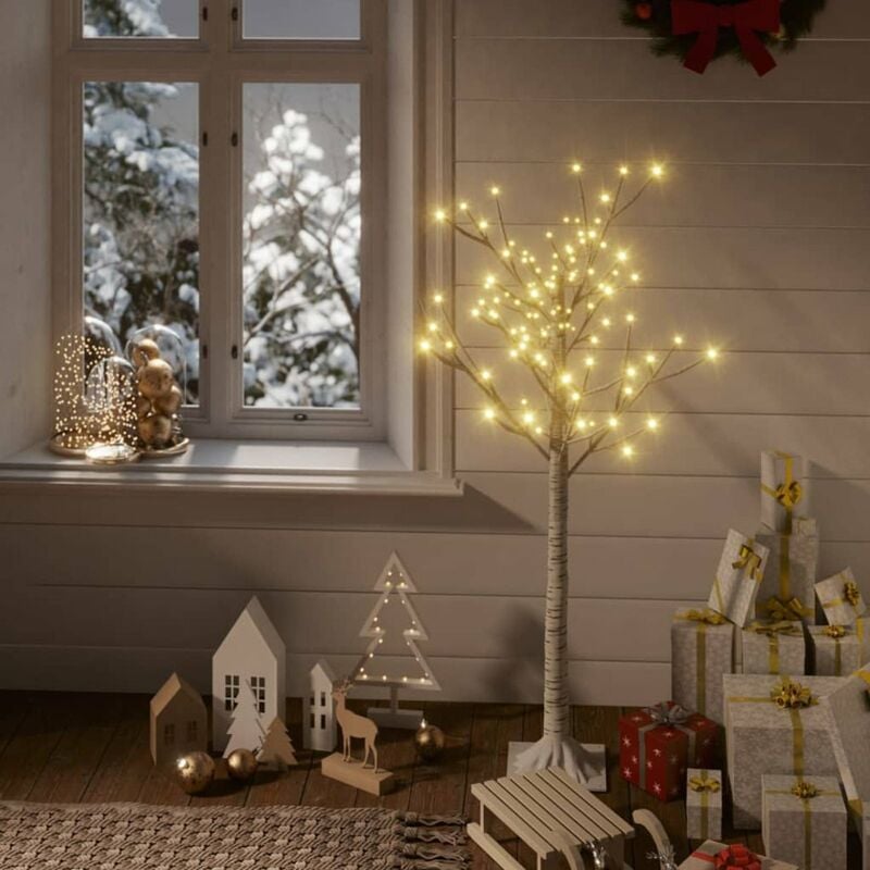

arbol de Navidad 120 LEDs sauce blanco calido 1,2 m