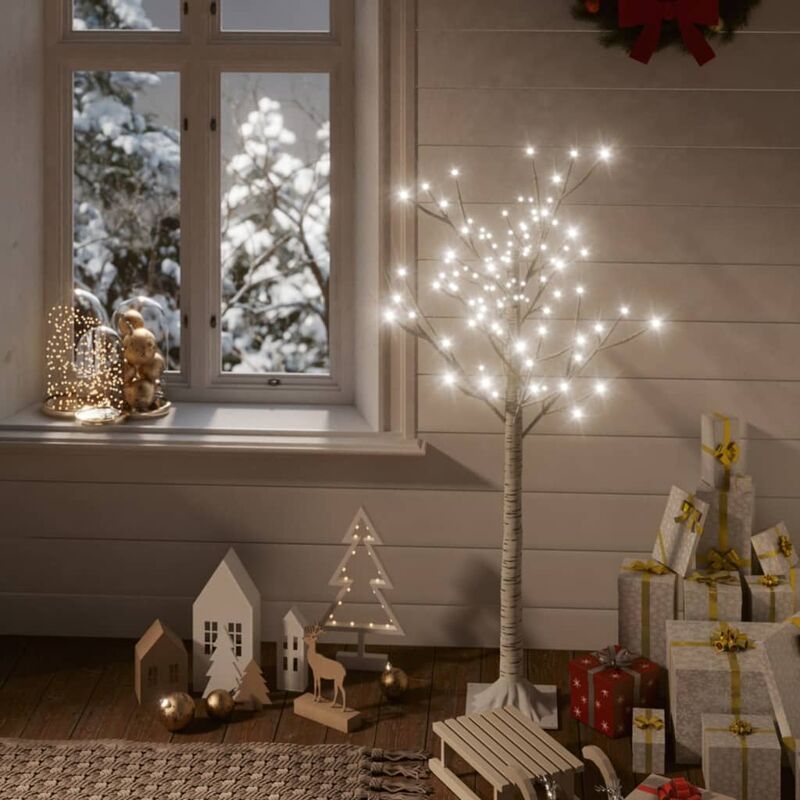 

Árbol de Navidad 120 LEDs sauce blanco frío 1,2 m