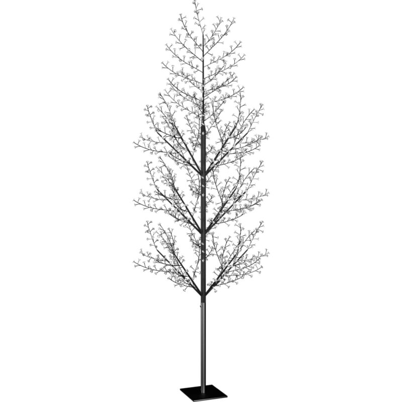 

vidaXL Árbol de Navidad 1200 LED blanco cálido flores de cerezo 400 cm - Negro