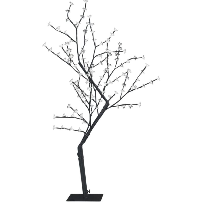 

Árbol de Navidad 128 LEDs blanco cálido flores de cerezo 120 cm - Negro - Vidaxl