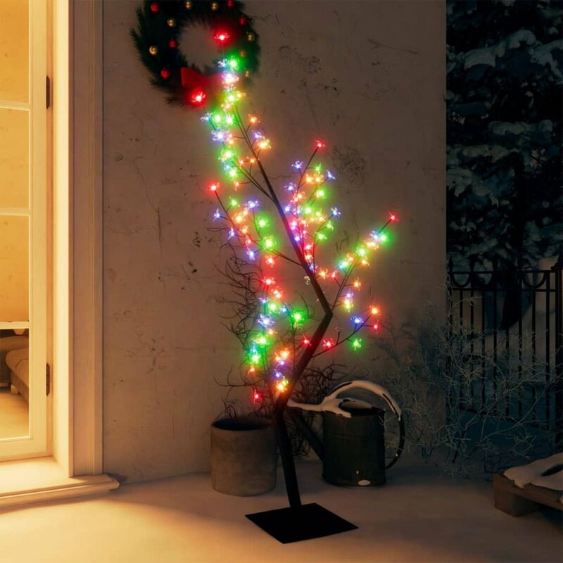 

arbol de Navidad 128 LEDs de colores flores de cerezo 120 cm