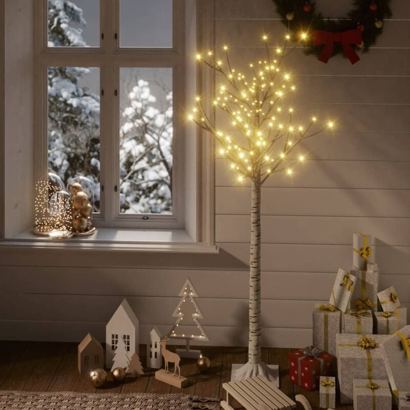 

Árbol de Navidad 140 LEDs sauce blanco cálido 1,5 m